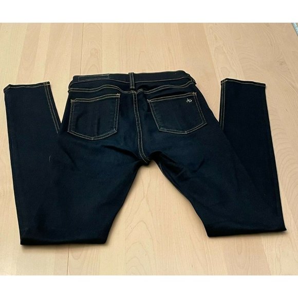Rag & Bone Women's 10 Inch Skinny Jeans Size 25 Raw Hem Mid Rise Blue - Picture 2 of 10